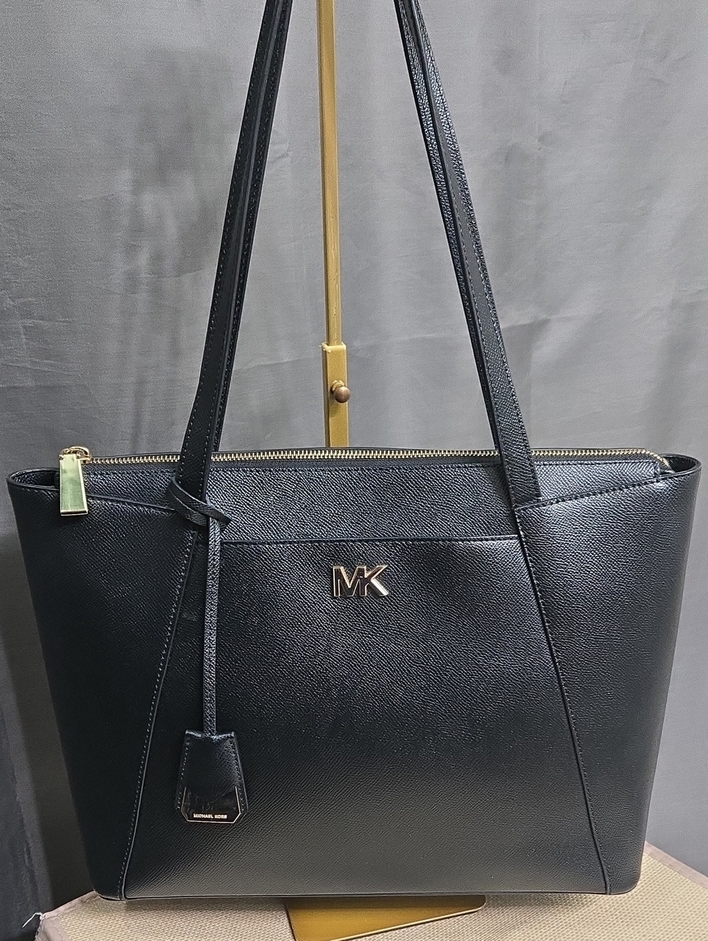 WEEKEND SALE! EUC Michael Kors Black Saffiano Laptop Tote with Gold Hardware
